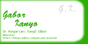 gabor kanyo business card